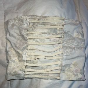 Brandy Melville Floral Strappy Bandeau Crop Top